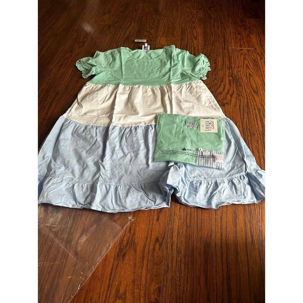 Lures and Lace Mommy and Me Set Womens Medium Dress Boys‎ 4T Matching Shirt Mint
